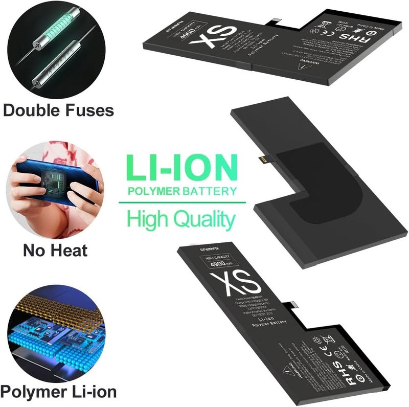 EFAITHFIX 4900mAh Upgraded Replacement Battery Compatible with iPhone Xs, High Capacity New 0 Cycle A+ Battery Replacement for iPhone Model A1920 A2097 A2098 A2099 A2100 with Complete Repair Tool Kit - Image 2